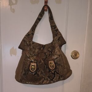 Jessica Simpson | Brown Snake Print Shoulder Bag